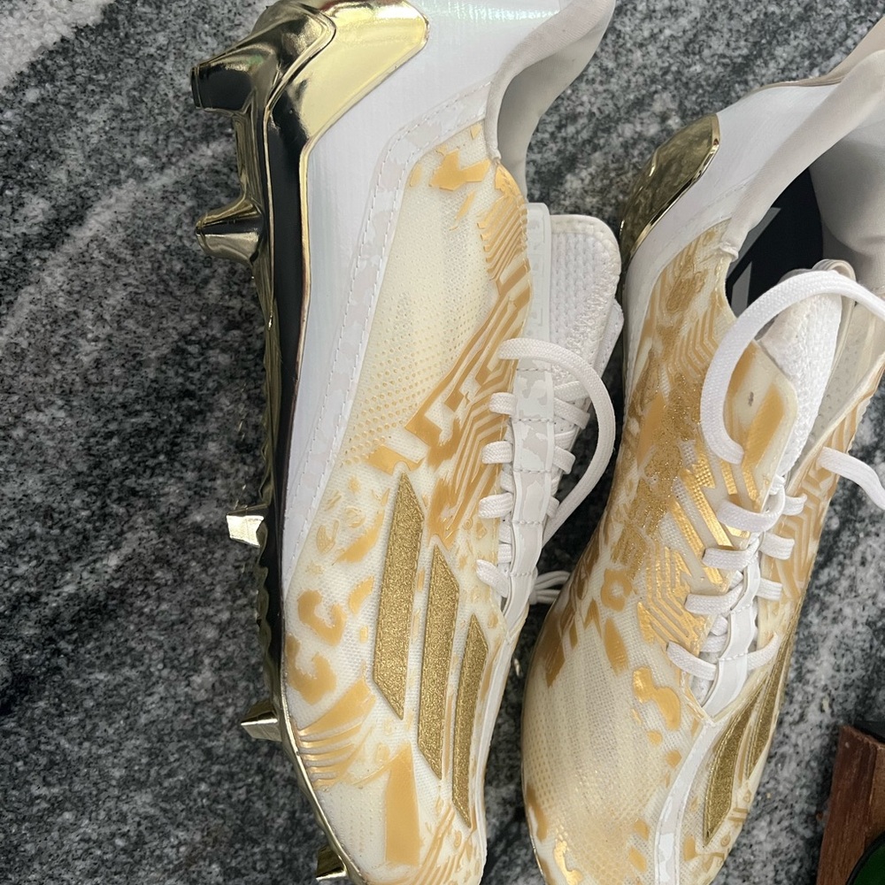 adidas White and Gold Men's Football Cleats